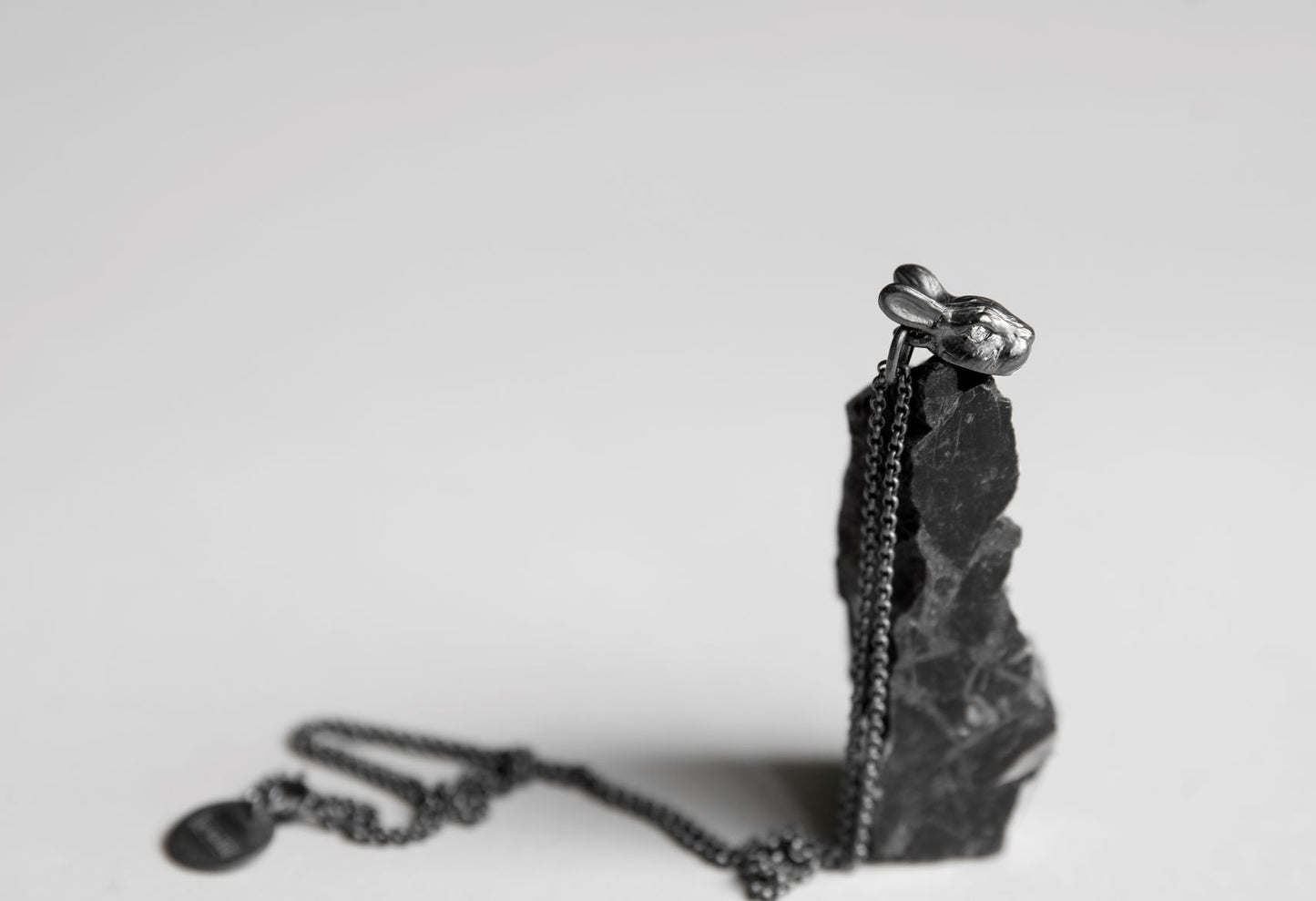 Rabbit with diamond eyes - necklace